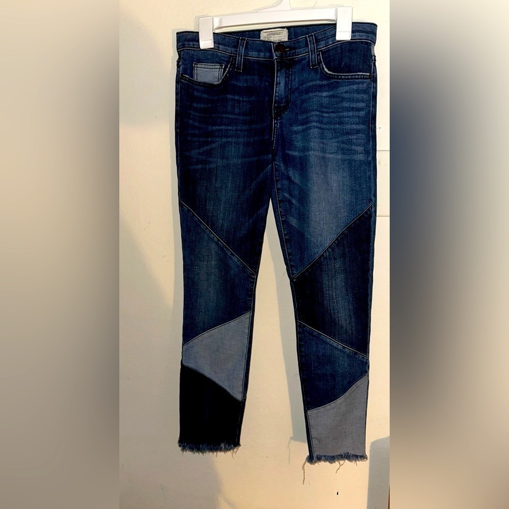 Current Elliott The Stiletto Jeans Blue Patchwork Skinny 28 contemporary denim
